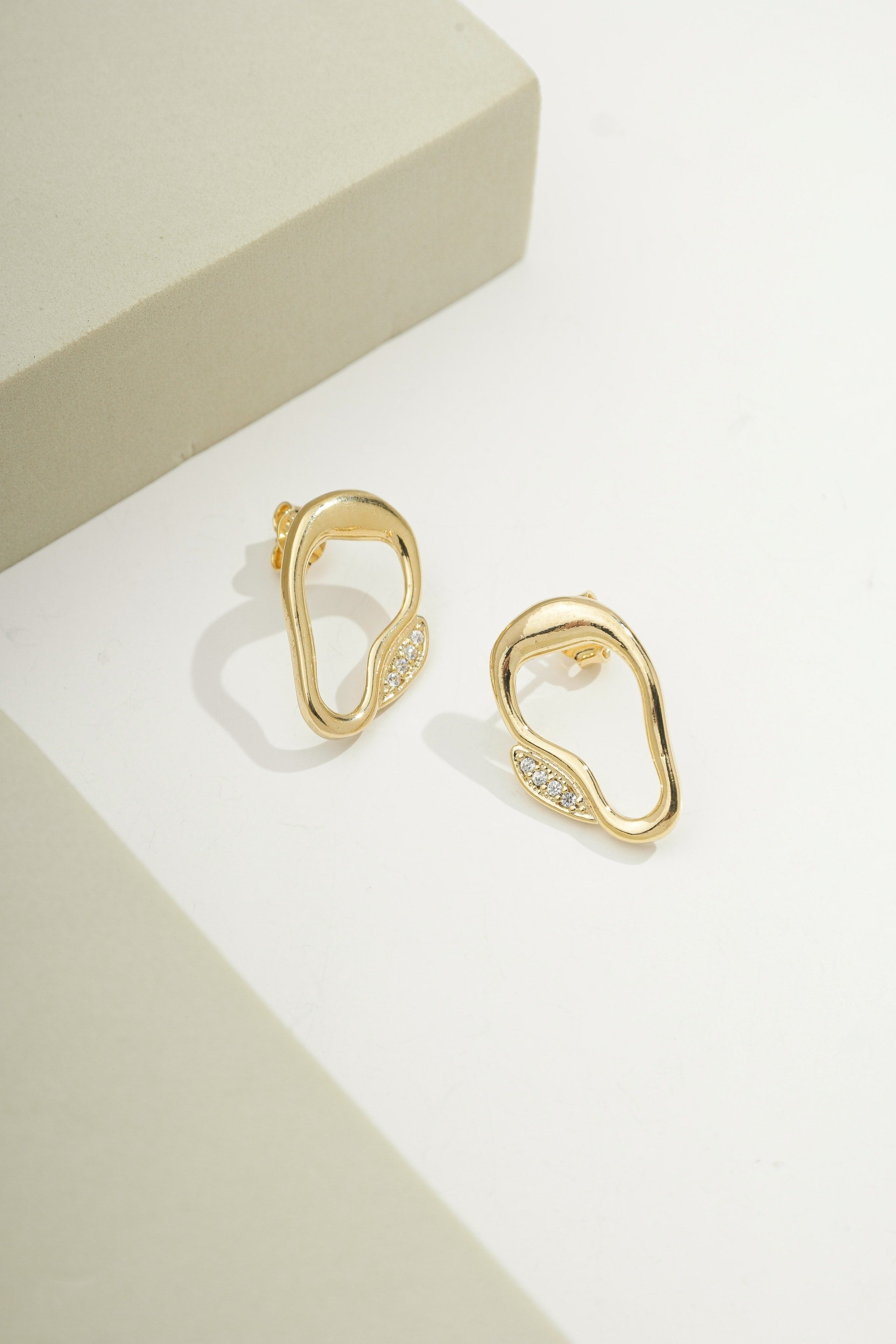 Abstract Earrings Gold