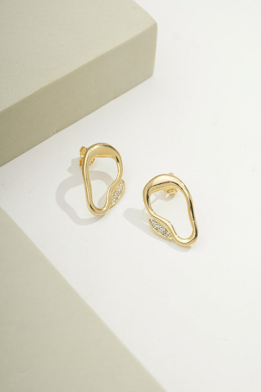 Abstract Earrings Gold