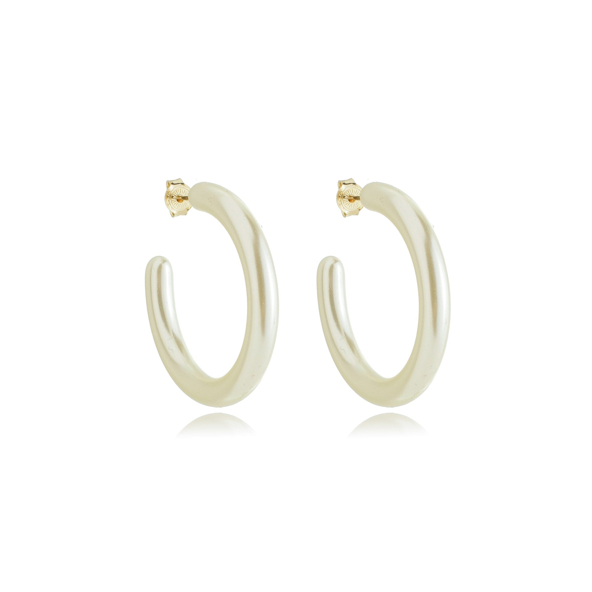 Classic Pearlized Hoops Gold