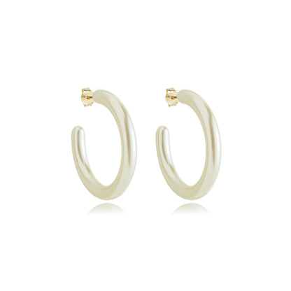 Classic Pearlized Hoops Gold