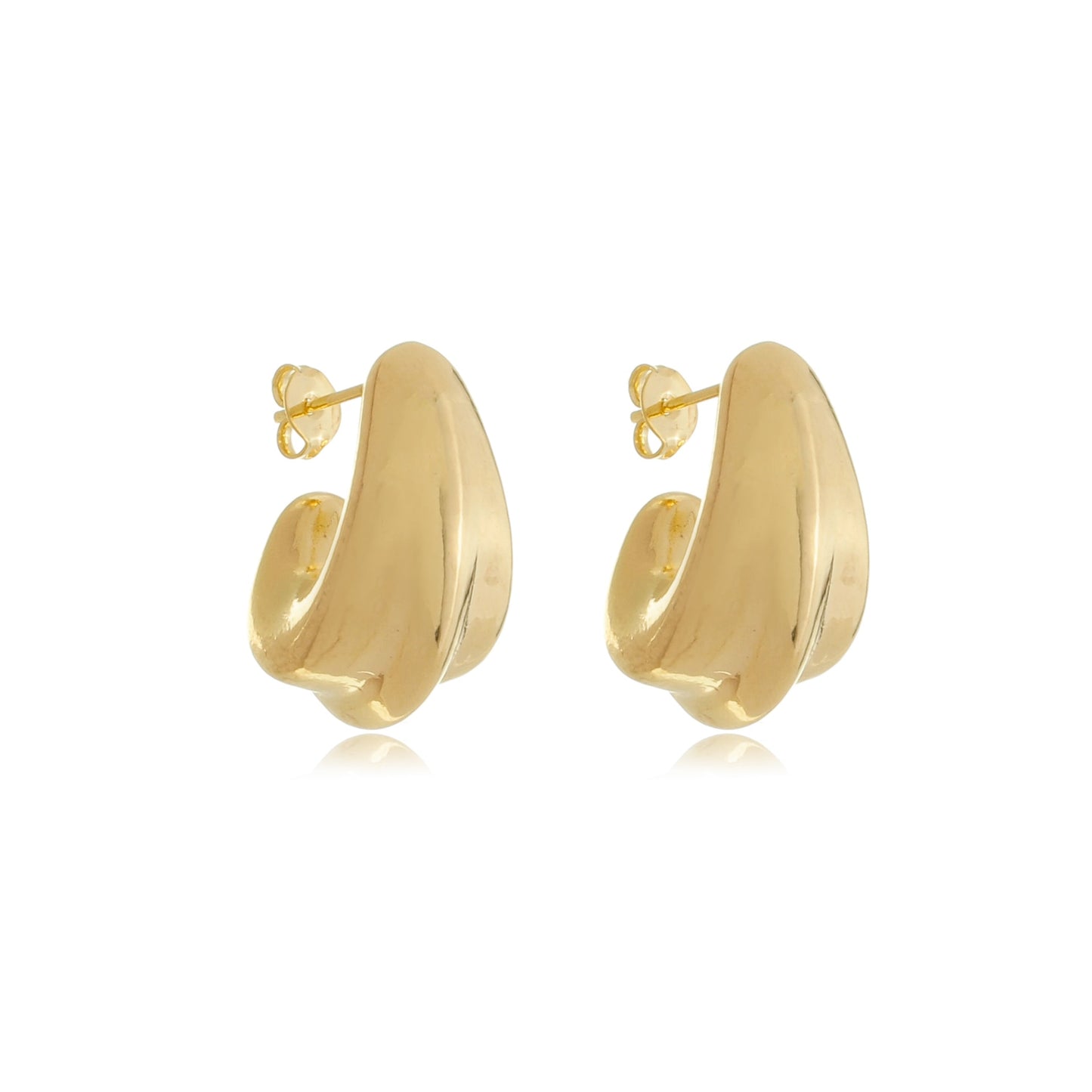 Contemporary Teardrop Earrings Gold