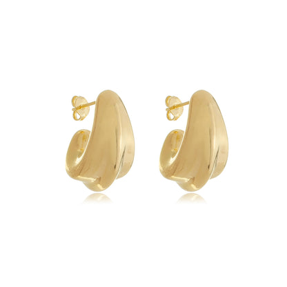 Contemporary Teardrop Earrings Gold