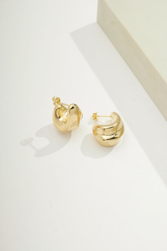 Contemporary Teardrop Earrings Gold