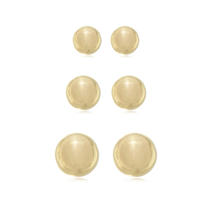 Sleek Ball Stud Earrings - Set of 3 Sizes