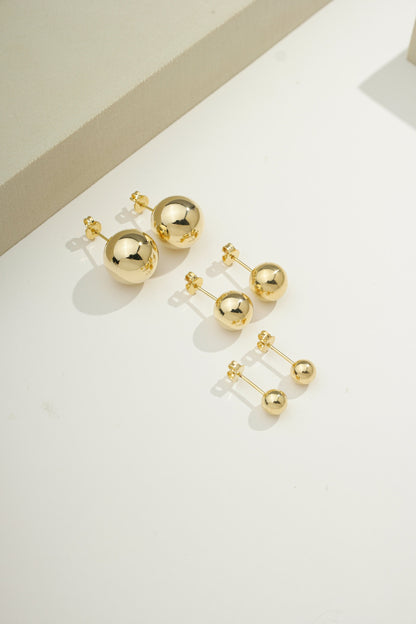 Sleek Ball Stud Earrings - Set of 3 Sizes