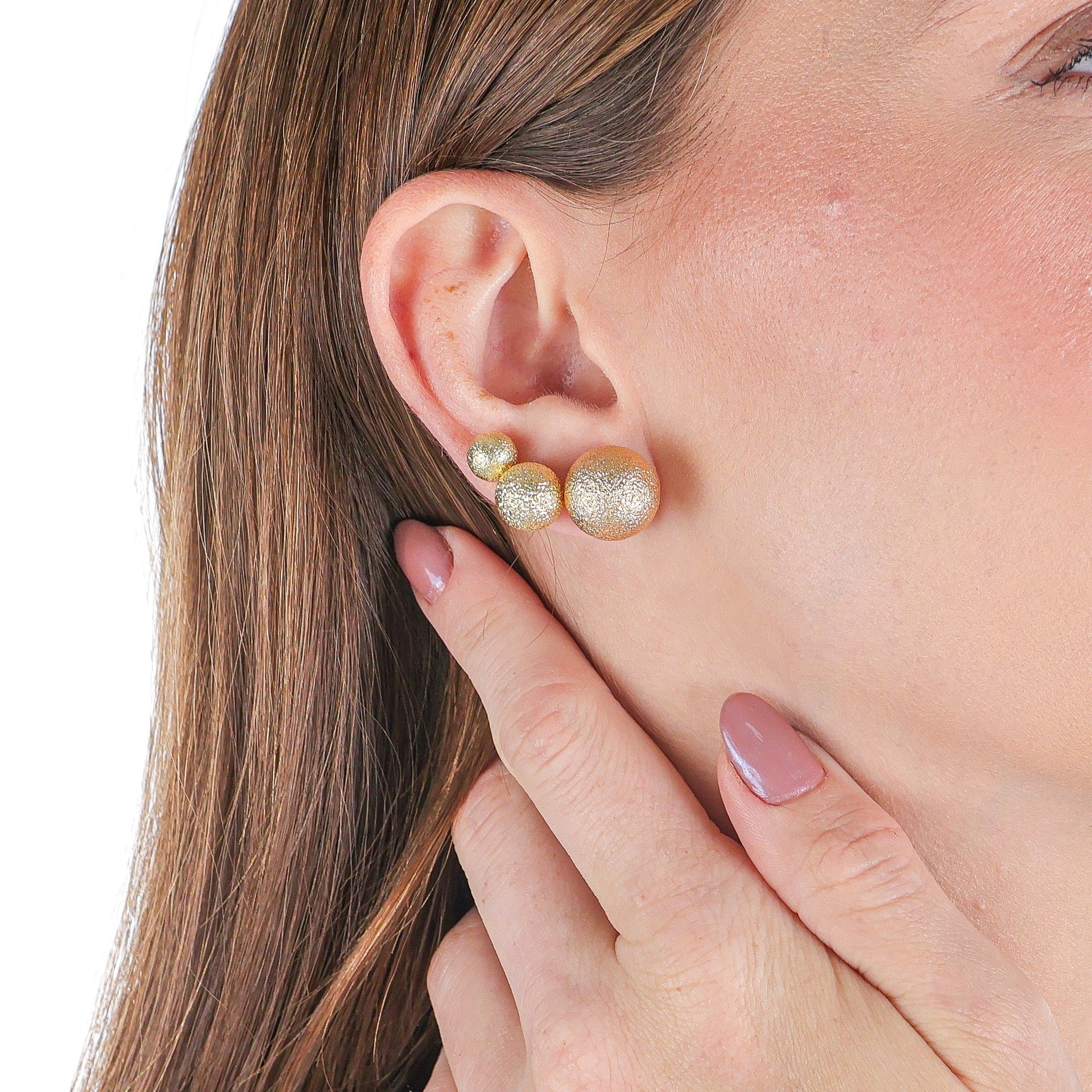 Matte Gold Ball Stud Set