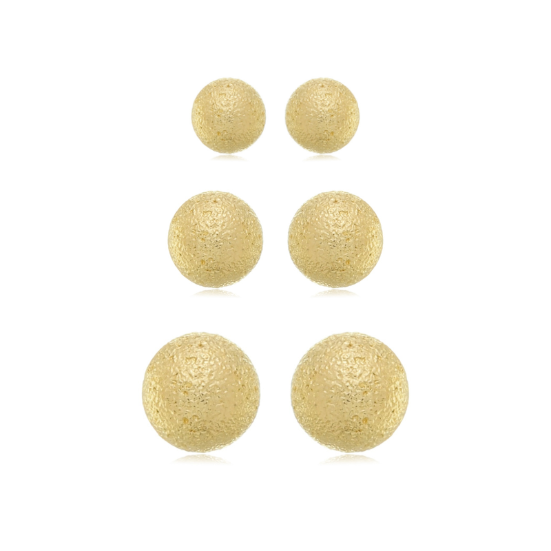 Matte Gold Ball Stud Set