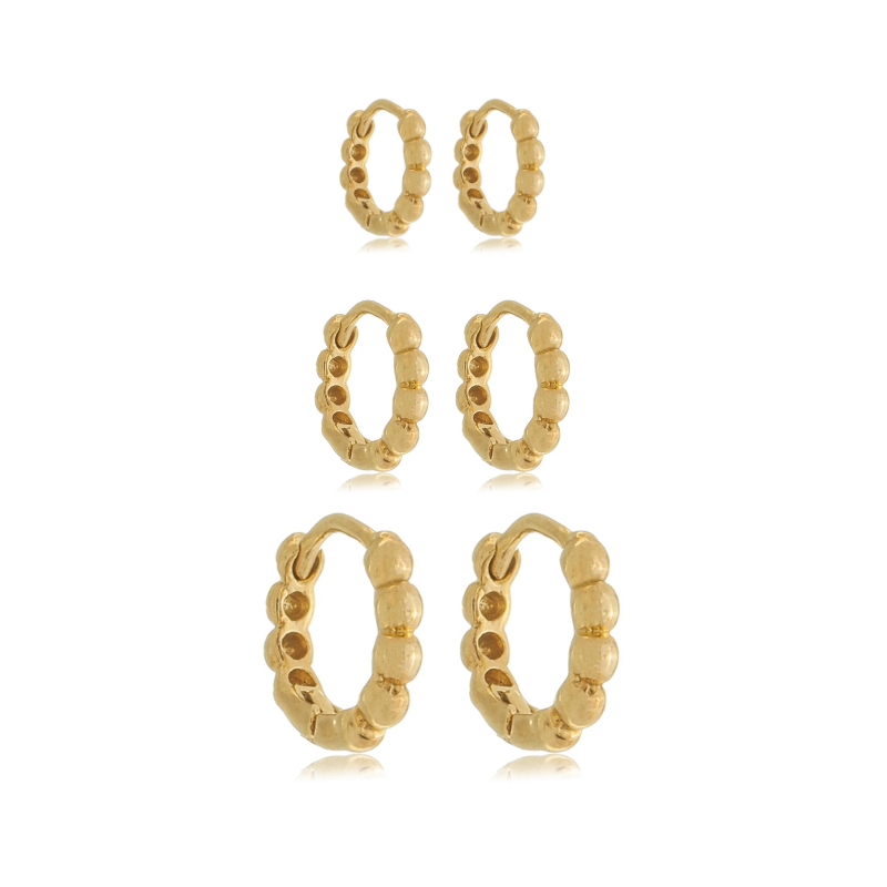 Beaded Hoop Earrings Set