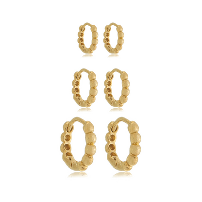 Beaded Hoop Earrings Set