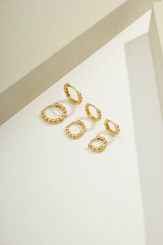 Beaded Hoop Earrings Set