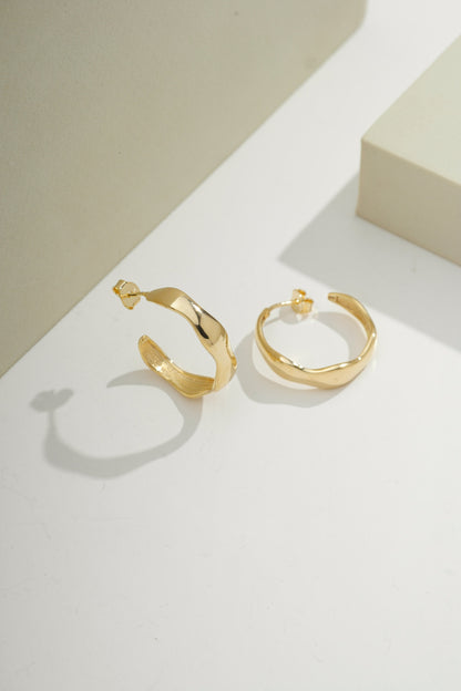 Ava Artisan Hoops Gold