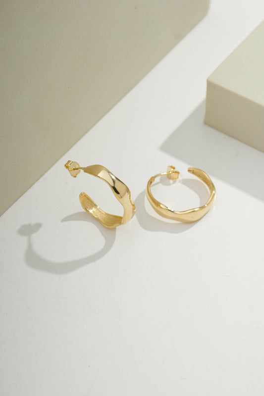 Ava Artisan Hoops Gold