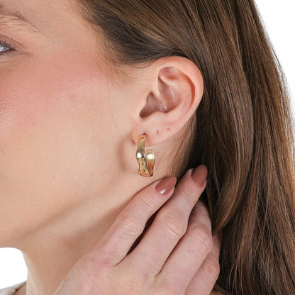Ava Artisan Hoops Gold