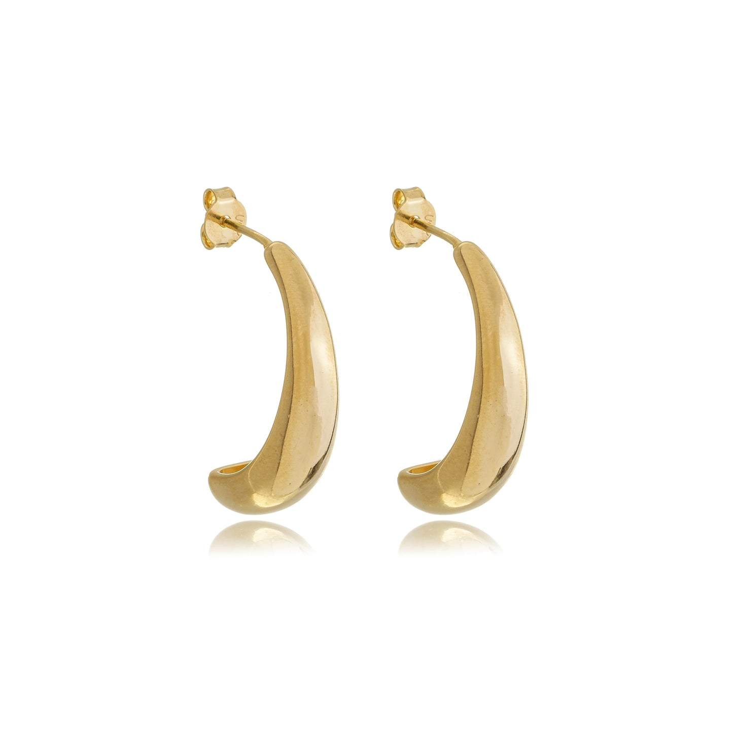 Small Modern Curve Earrings Gold