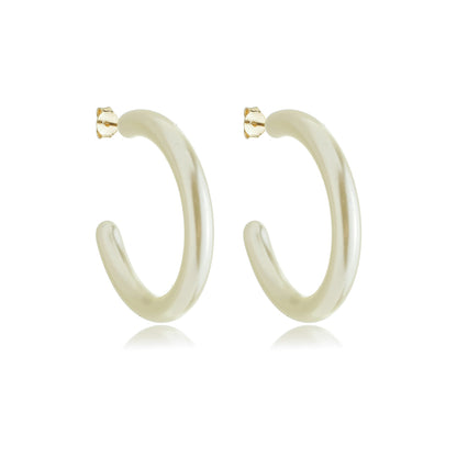 Grande Pearlized Hoops Gold