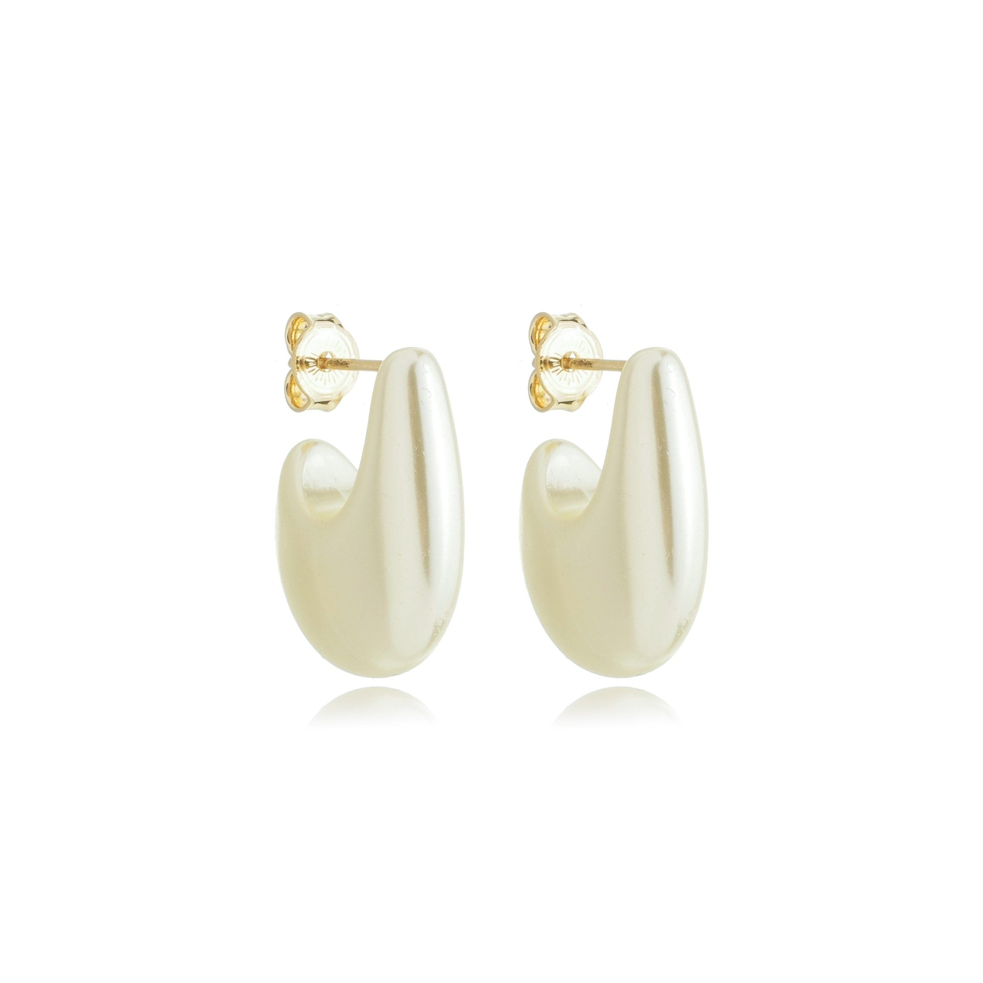 Grande Pearlized Teardrop Earrings Gold
