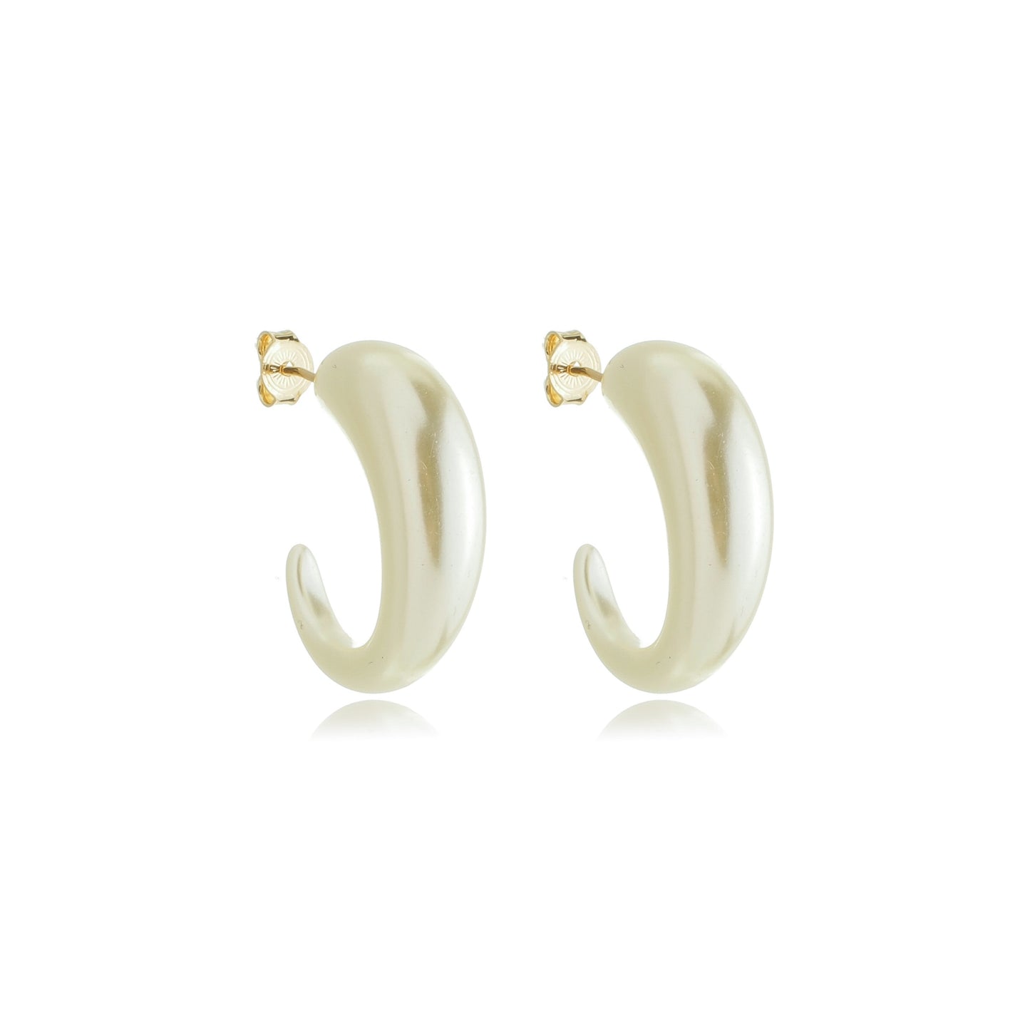 Crescent Pearlized Hoops Gold