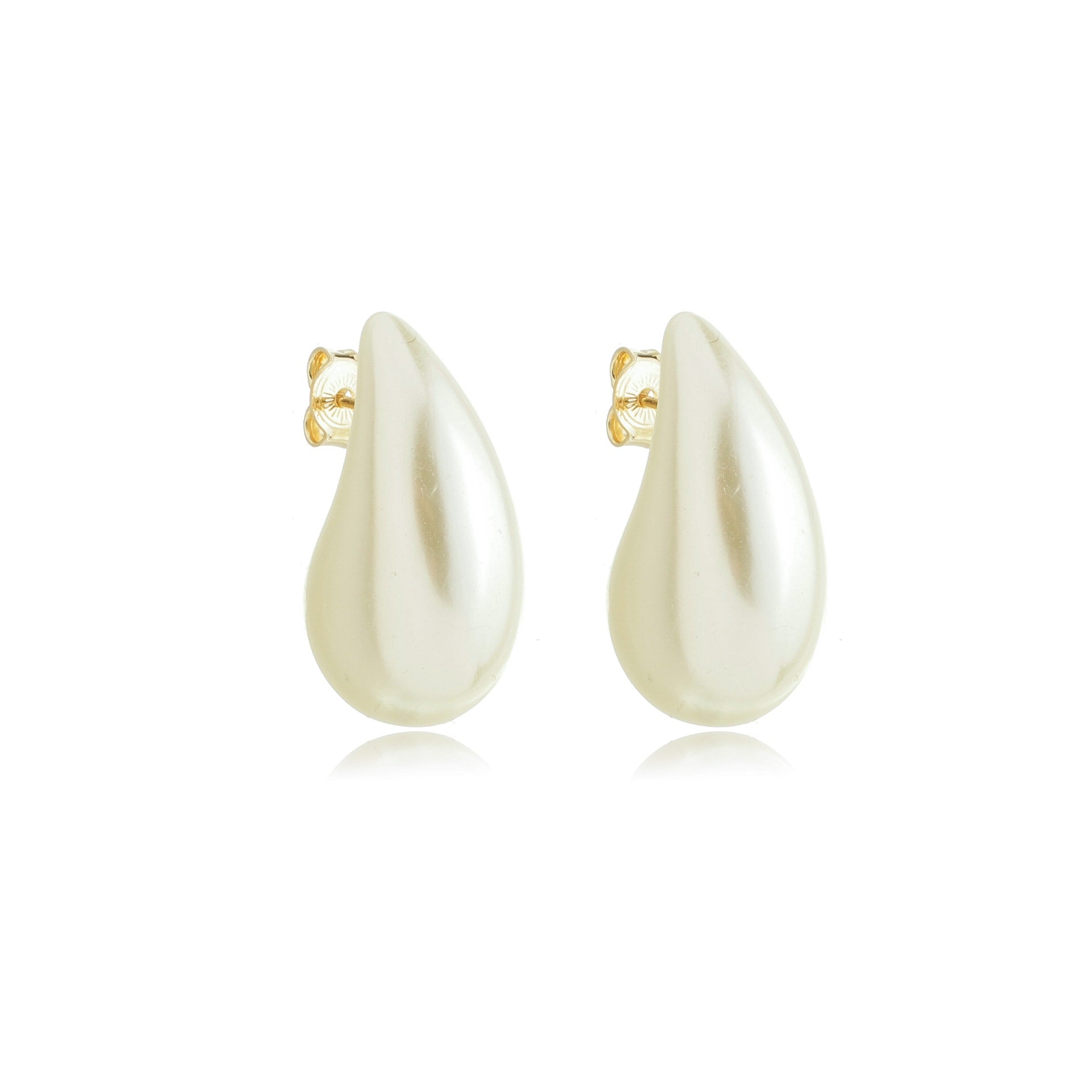 Statement Pearlized Teardrop Earrings Gold