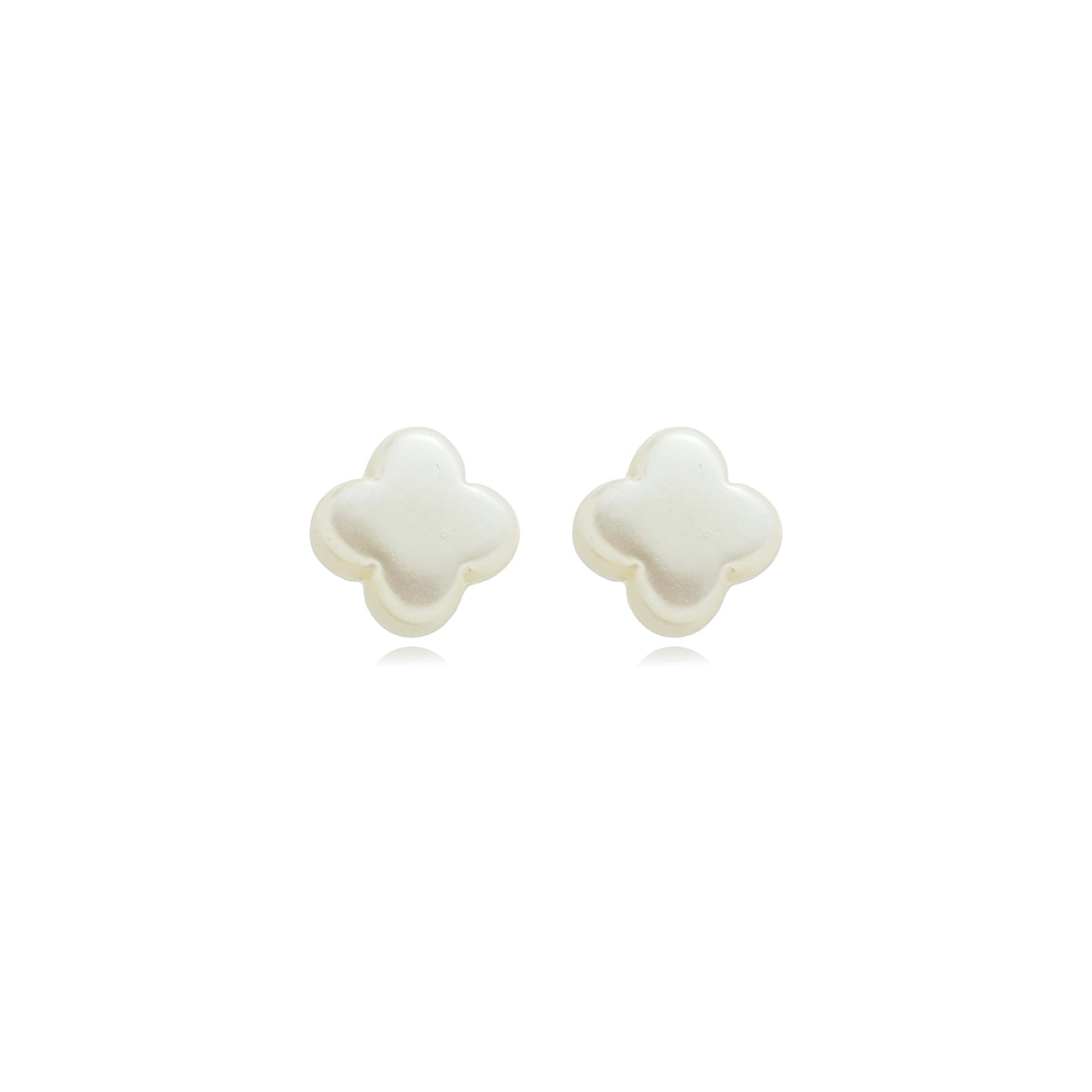 Pearlized Lucky Clover Studs Gold