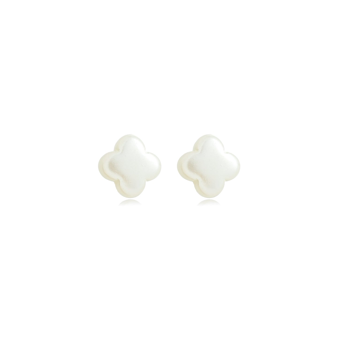 Grande Pearlized Lucky Clover Studs Gold