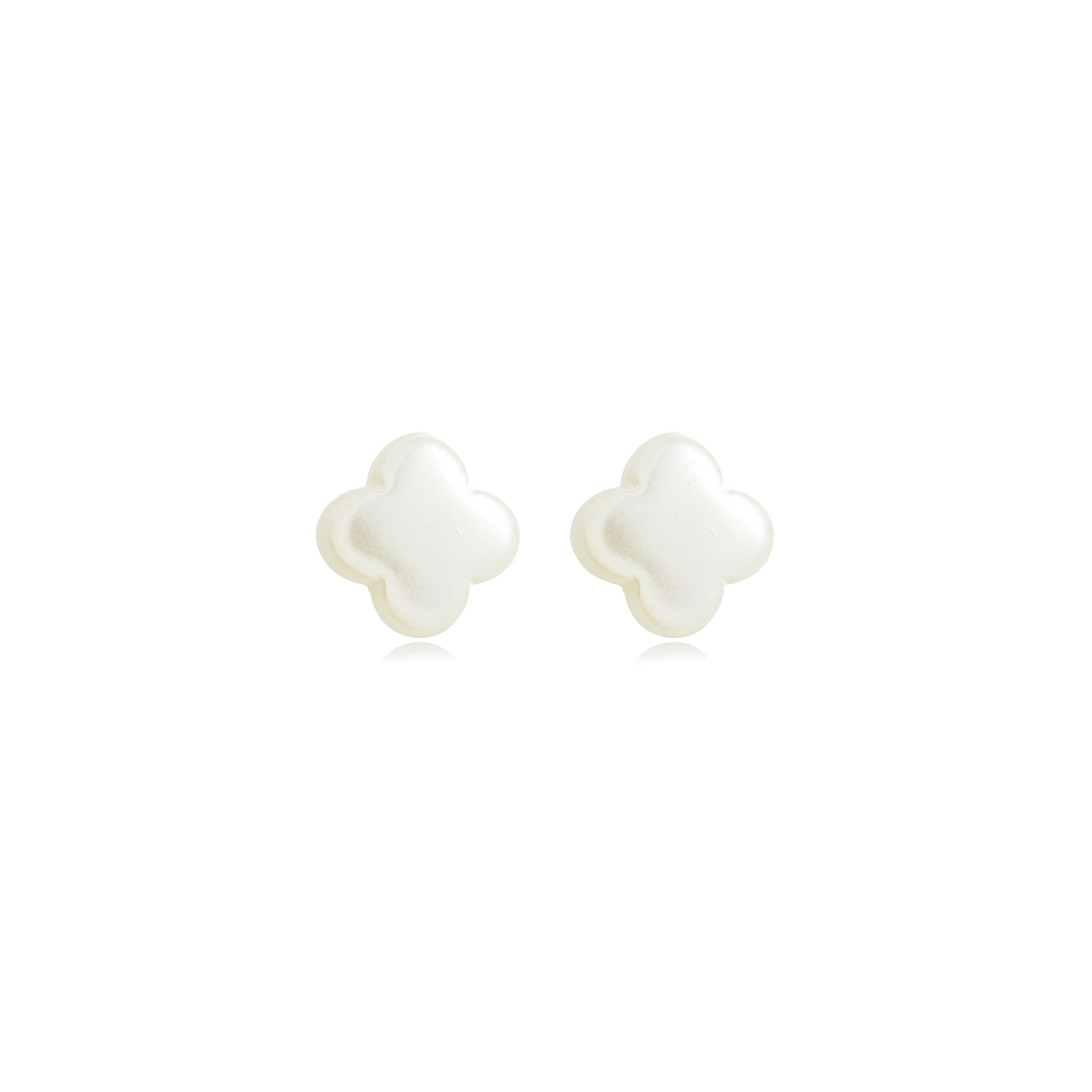 Grande Pearlized Lucky Clover Studs Gold