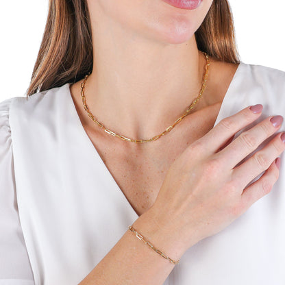 Long Paperclick Thick Chain Ouro / 46
