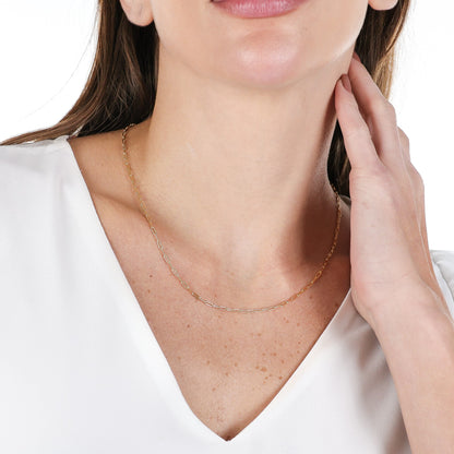 Mini Paperclip Chain Gold / 16"