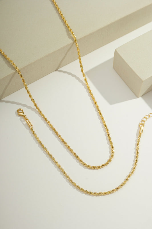 Slim Classic Rope Chain Gold / 18"