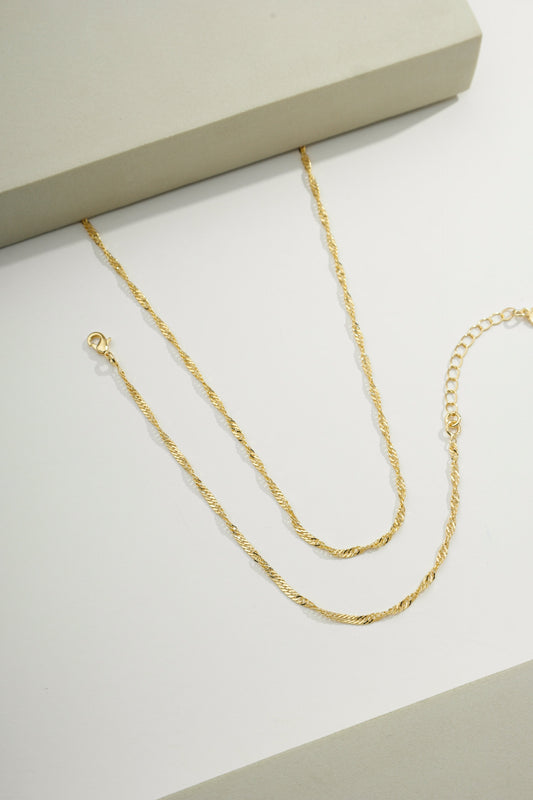 Thick Classic Singapore Chain Gold / 18"