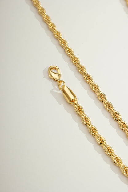 Large Classic Rope Chain Gold / 6"