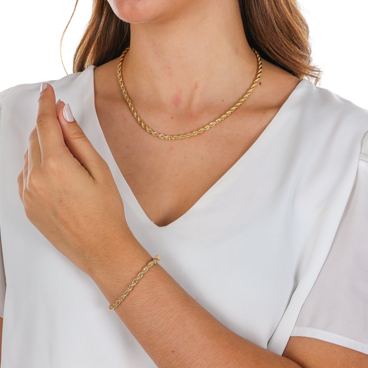 Large Classic Rope Chain Gold / 18"