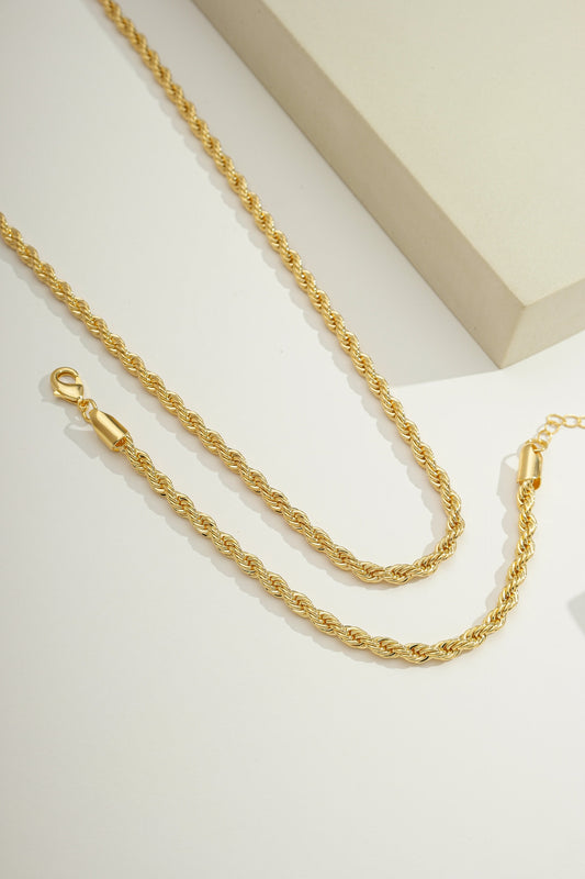 Large Classic Rope Chain Gold / 18"