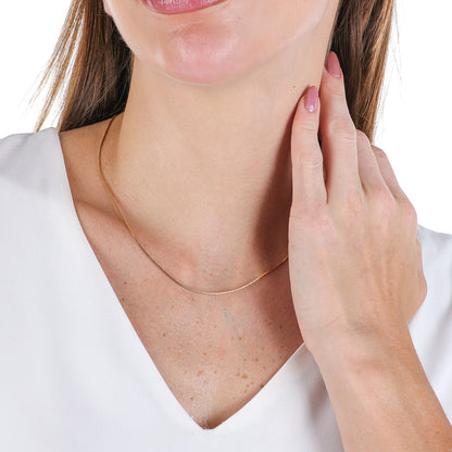 Snake Chain Necklace - 1,1mm Wide Gold