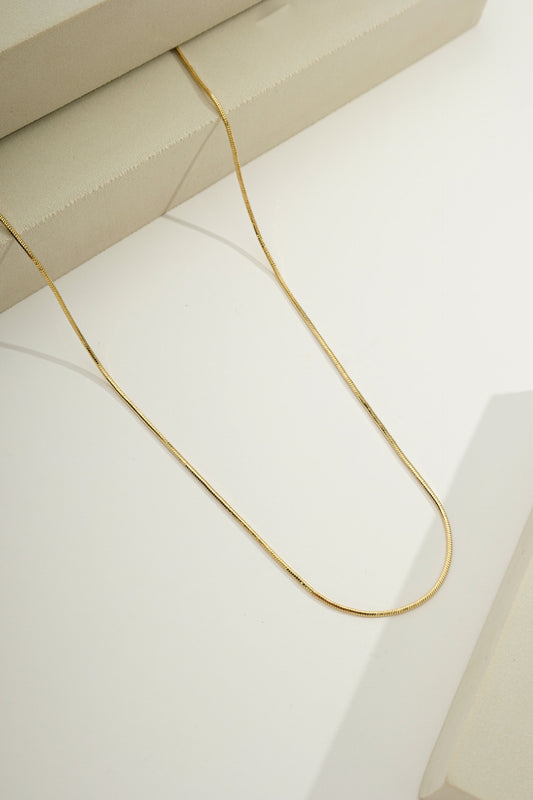 Snake Chain Necklace - 1,1mm Wide Gold