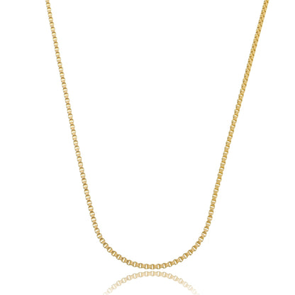Sleek Box Chain - 1,5mm Wide Gold / 16"