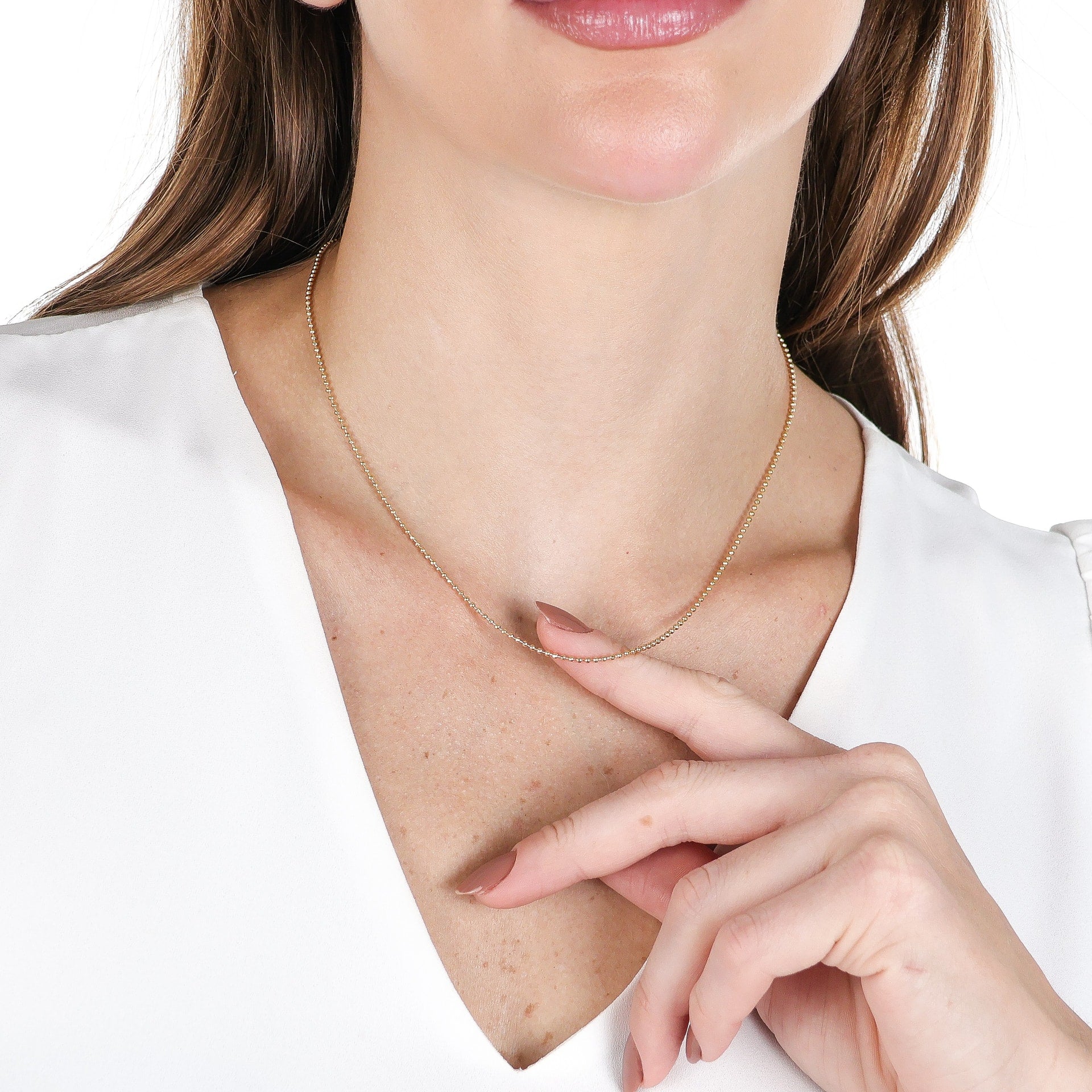 Ball Chain Necklace Gold
