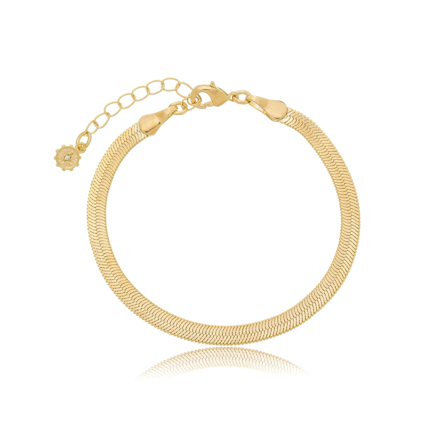 Flat Herringbone Chain Gold / 6"