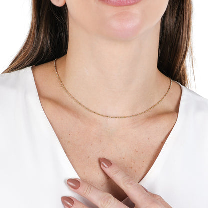Rectangular and Spherical Links Chain Gold