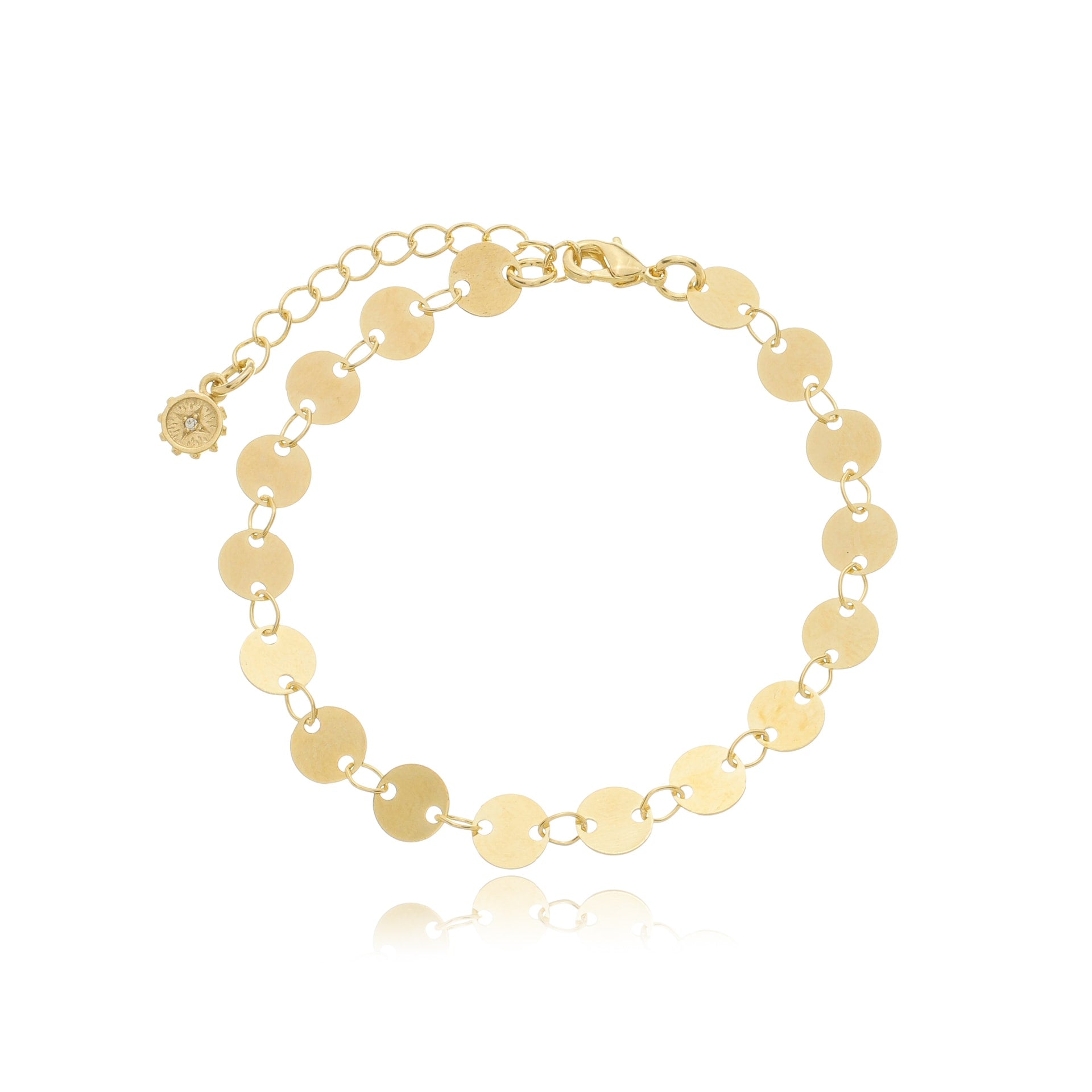 Shimmering Disc Chain Bracelet Gold / 6"