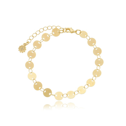 Shimmering Disc Chain Bracelet Gold / 6"