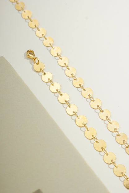 Shimmering Disc Chain Bracelet Gold / 6"