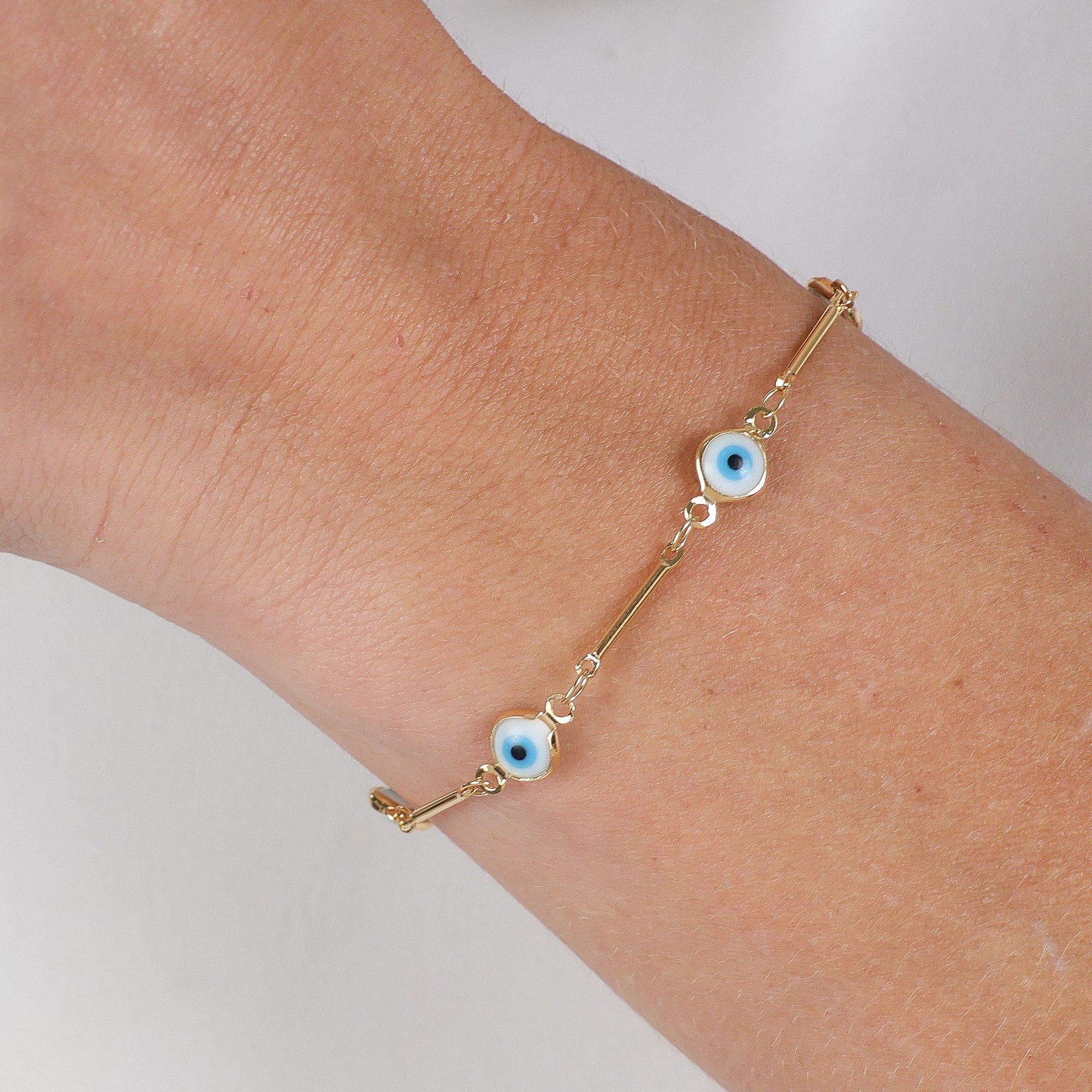 Greek Eye Protection Chain Gold / 6"