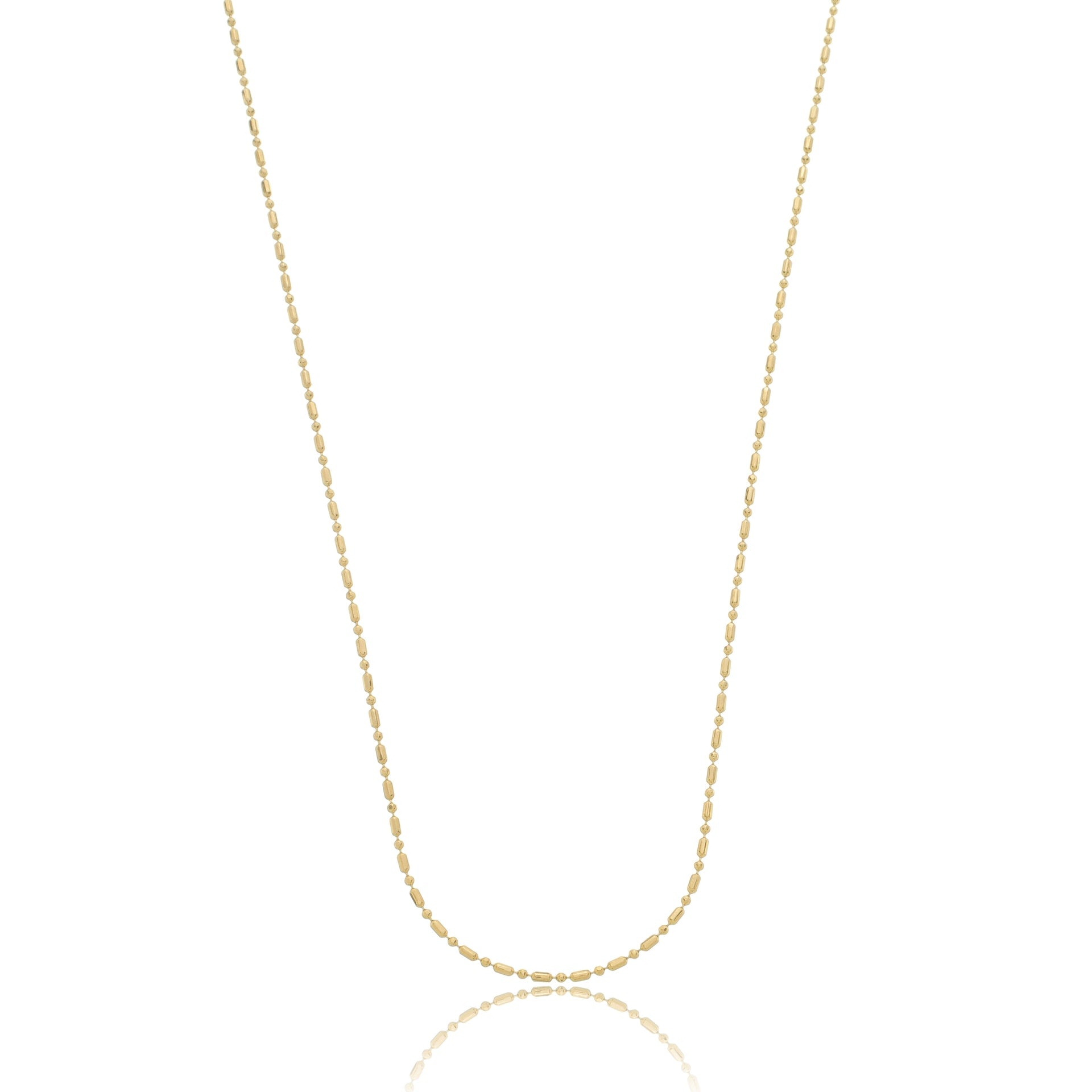 Chain Necklace with Rectangular Links Gold