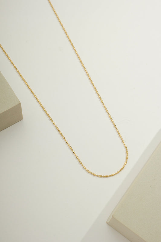 Chain Necklace with Rectangular Links Gold