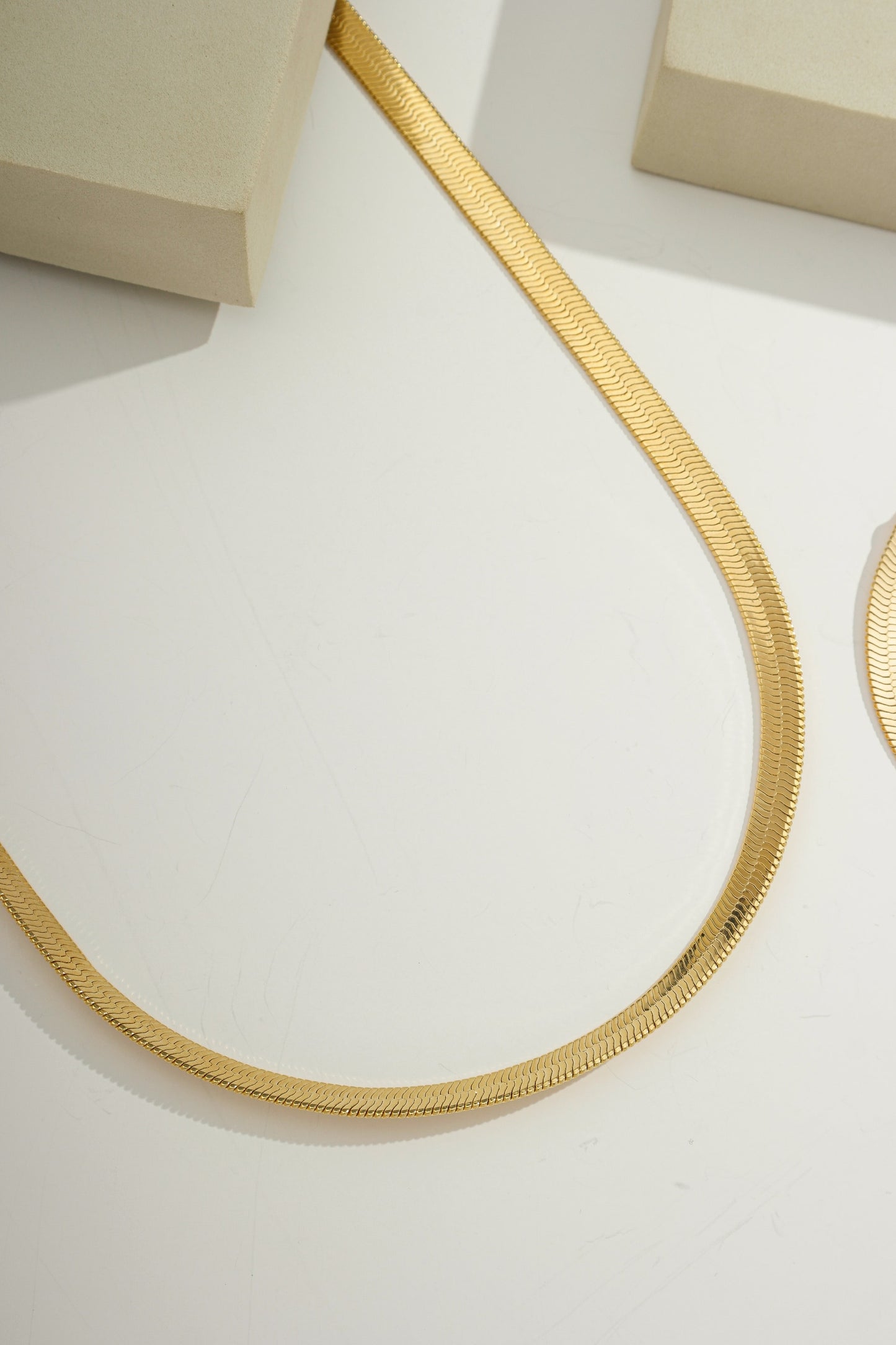 Large Herringbone Chain - 6mm Wide Gold / 16"