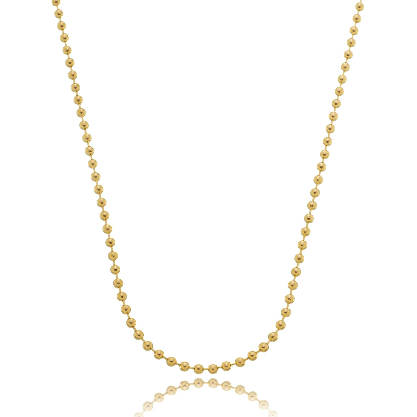 Classic Beaded Ball Chain Necklace Gold