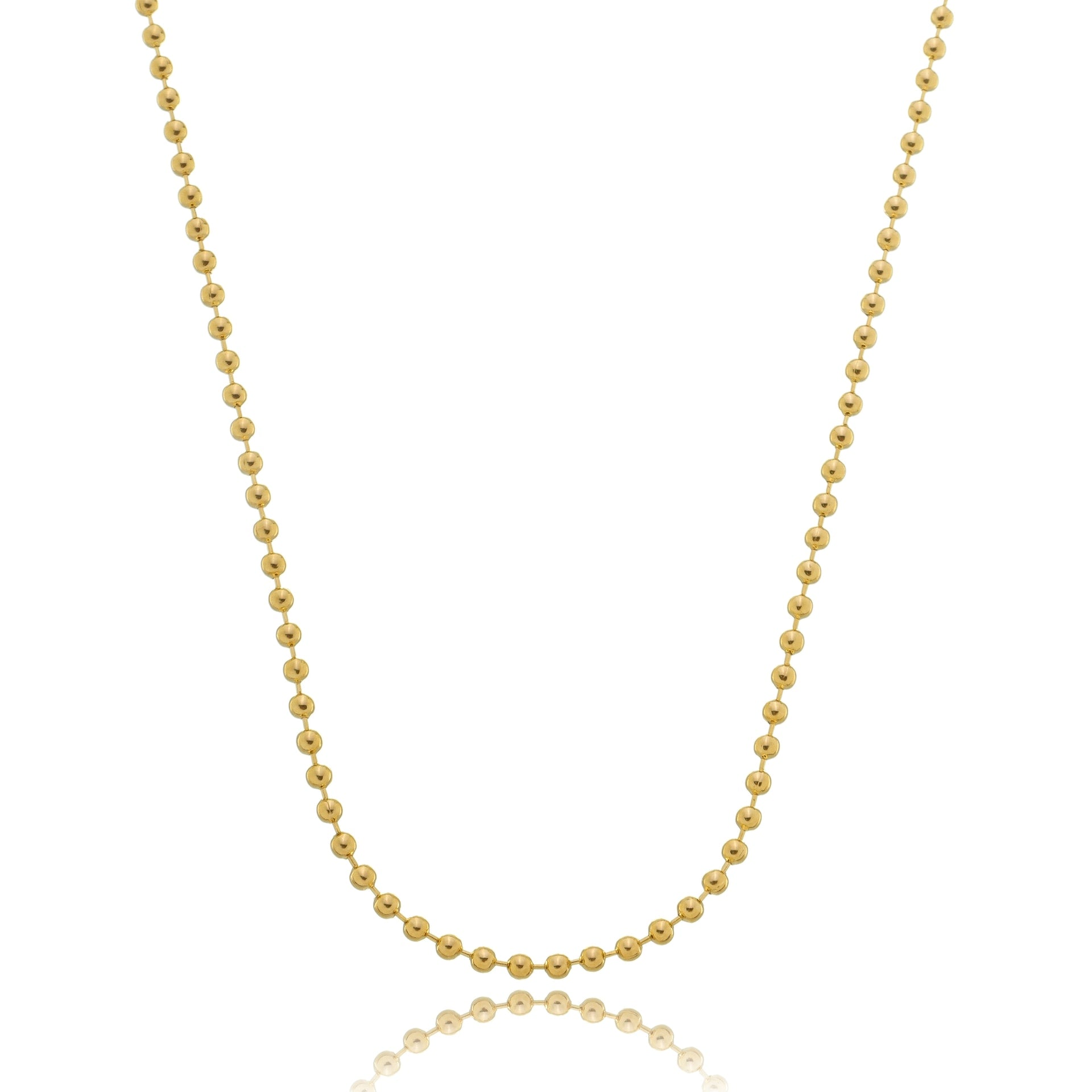 Classic Beaded Ball Chain Necklace Gold