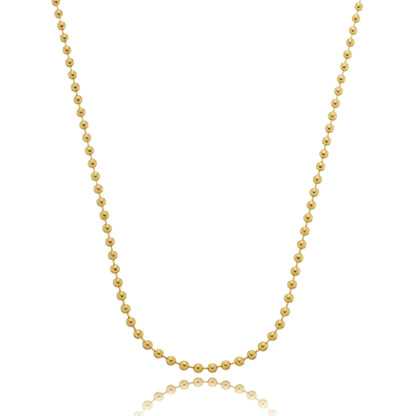 Classic Beaded Ball Chain Necklace Gold