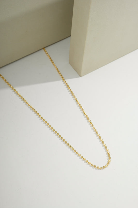 Classic Beaded Ball Chain Necklace Gold