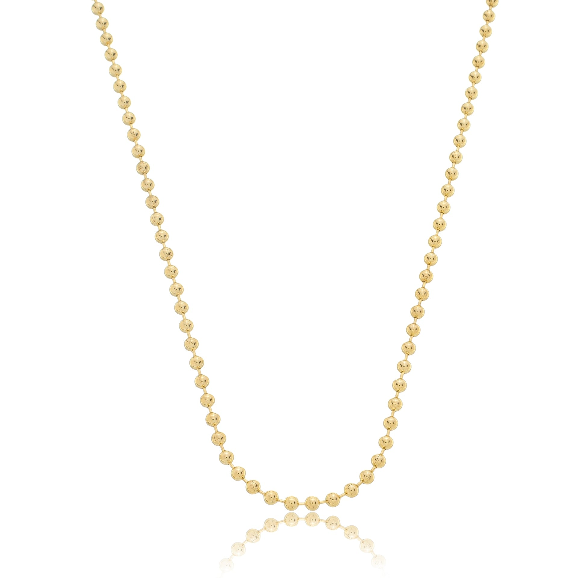 Large Beaded Ball Chain Necklace Gold